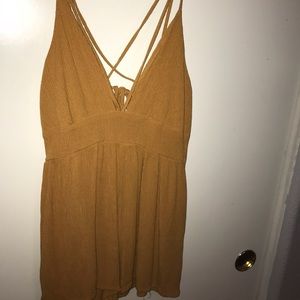mustard strappy romper